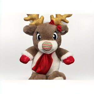 Claire’s Christmas Reindeer Bow Scarf Microwave Heating Pad Warmer Plush, New